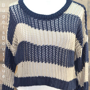 ⚘Body Central Knit Sweater in Navy & Tan Size Lr